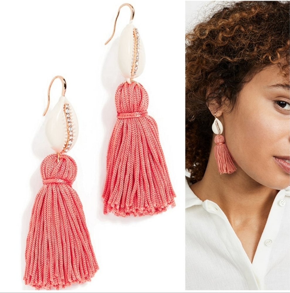 NWT BAUBLEBAR Tahiti Crystal paved shell Tassel Earrings
